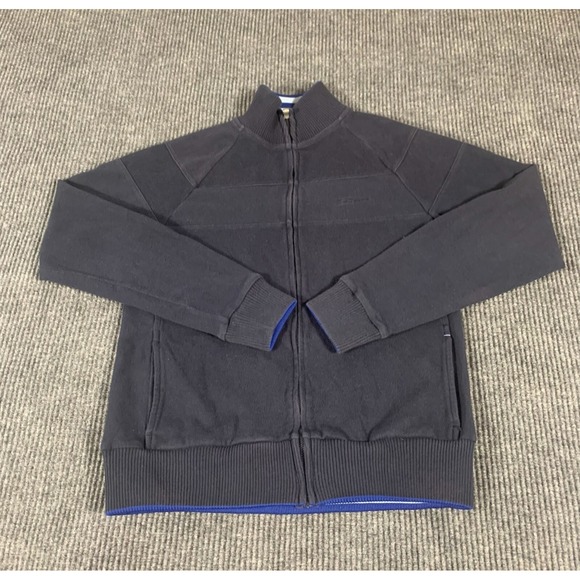 Ben Sherman Sweater Mens Large Blue Full Zip Pockets Embroidered Mock‎ Cotton - Picture 1 of 16